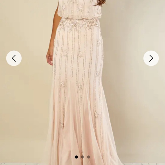 Lace and Beads Keeva Nude Maxi Dress - Picture 9 of 9
